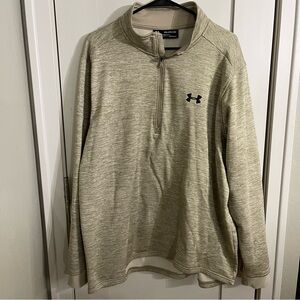 Under Armour Mens 1/4 Pullover Sweatshirt 2XL Tan